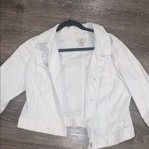 White crop loft jean jacket